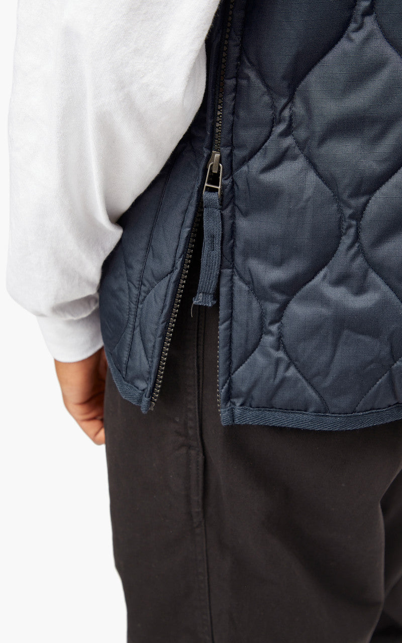 Taion Military Zip V-Neck Vest Dark Navy
