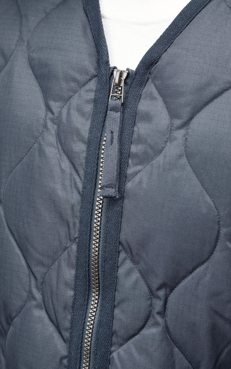 Taion Military Zip V-Neck Vest Dark Navy