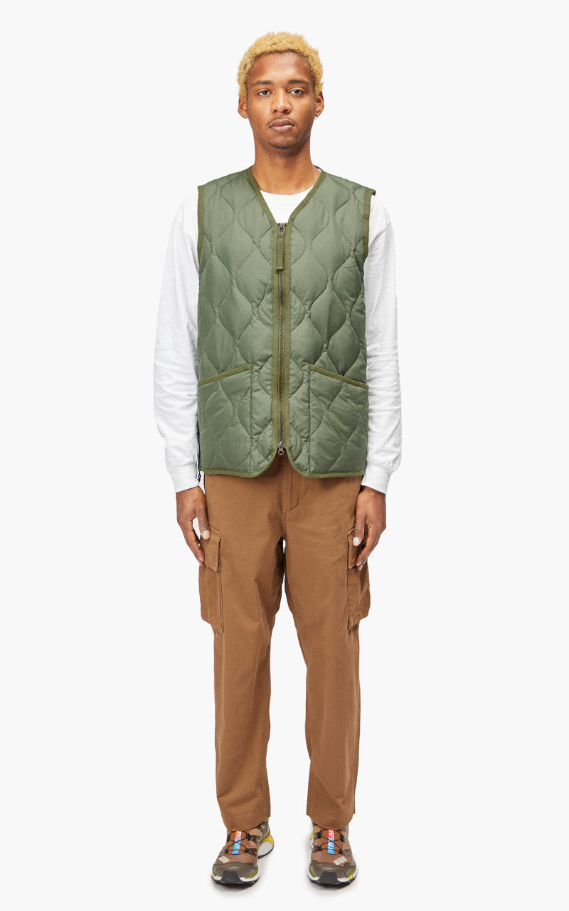 Taion Military Zip V-Neck Vest Olive