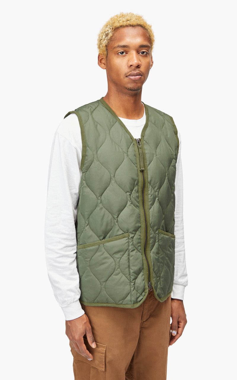 Taion Military Zip V-Neck Vest Olive