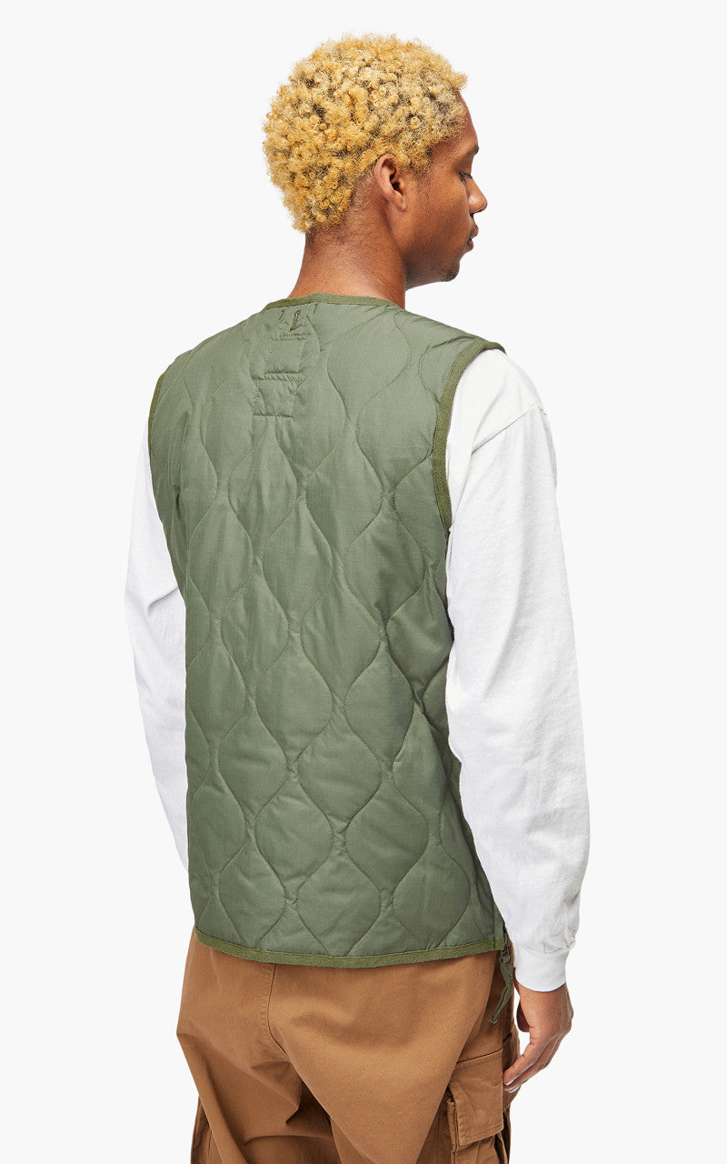 Taion Military Zip V-Neck Vest Olive