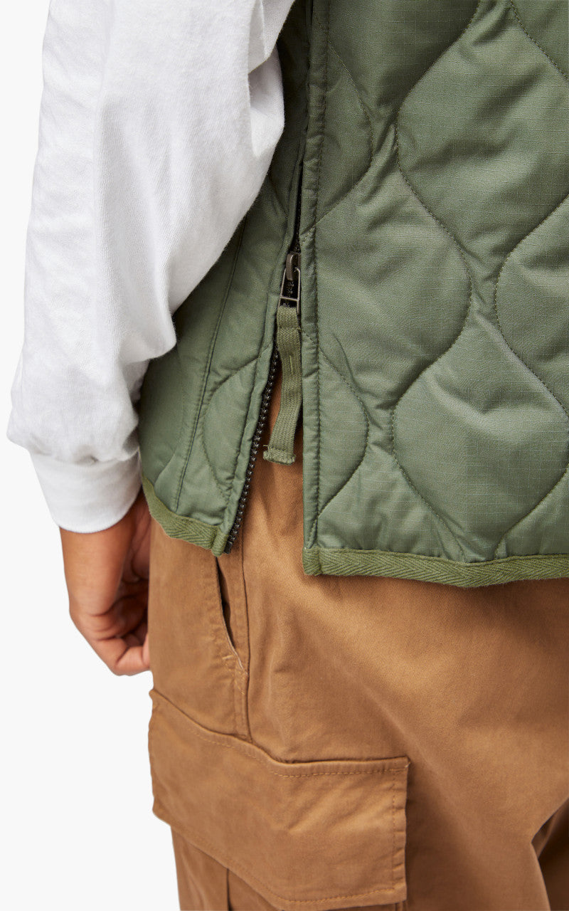 Taion Military Zip V-Neck Vest Olive