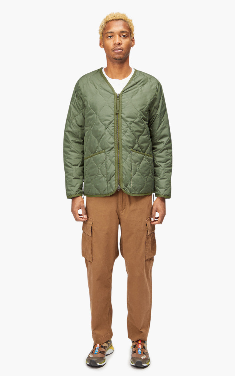 Taion Military Zip V-Neck Jacket Olive