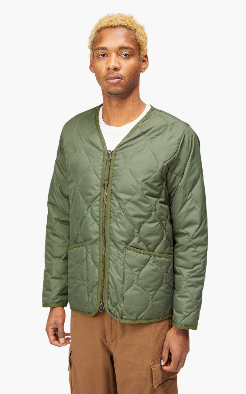 Taion Military Zip V-Neck Jacket Olive