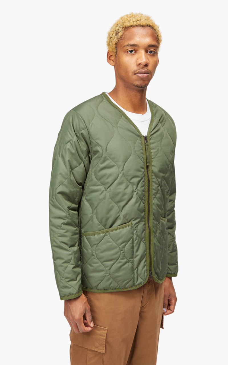 Taion Military Zip V-Neck Jacket Olive