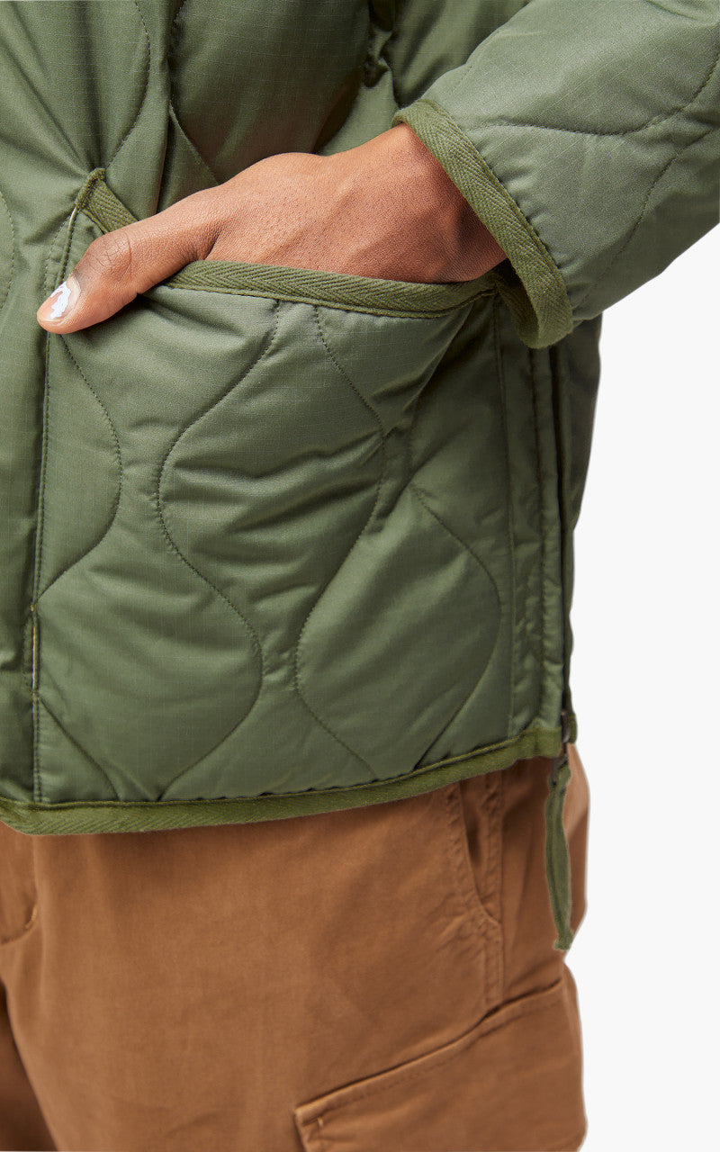 Taion Military Zip V-Neck Jacket Olive