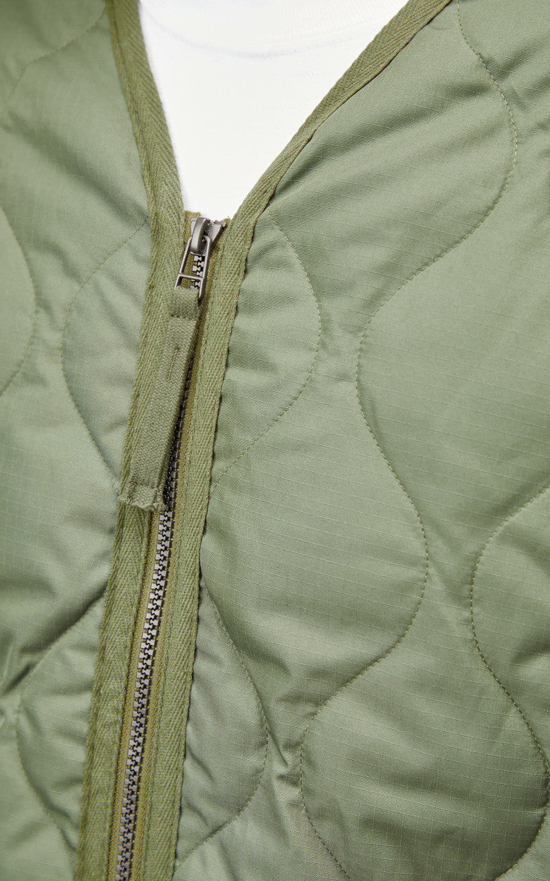 Taion Military Zip V-Neck Jacket Olive