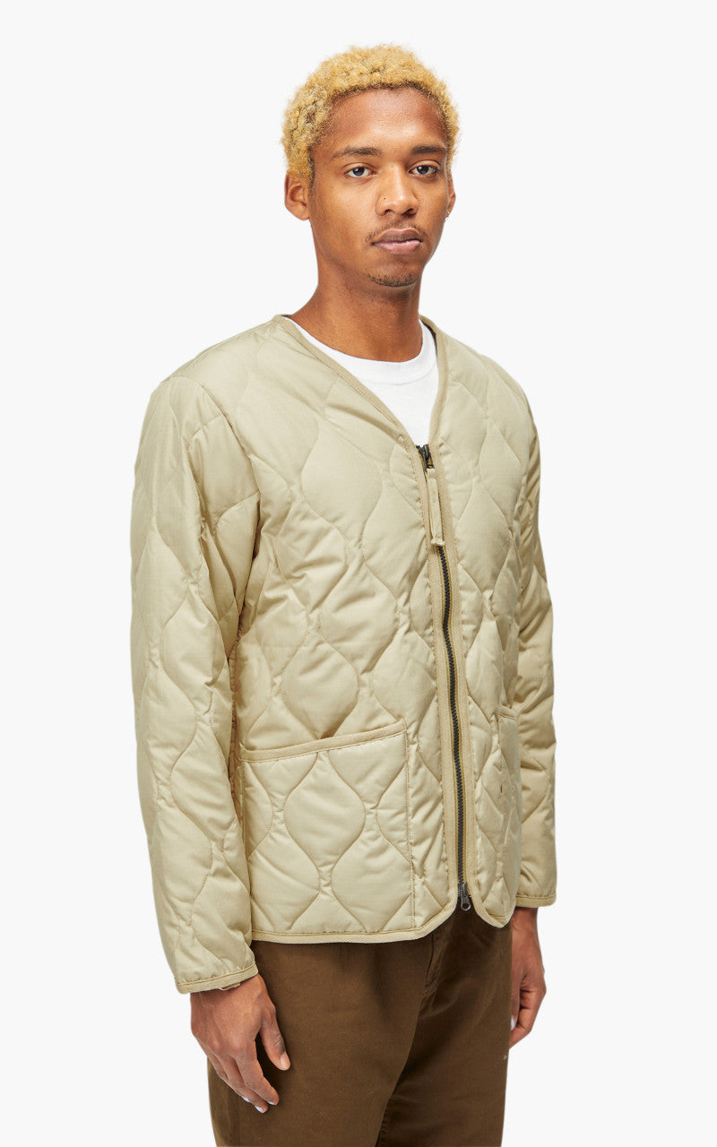 Taion Military Zip V-Neck Jacket Cream