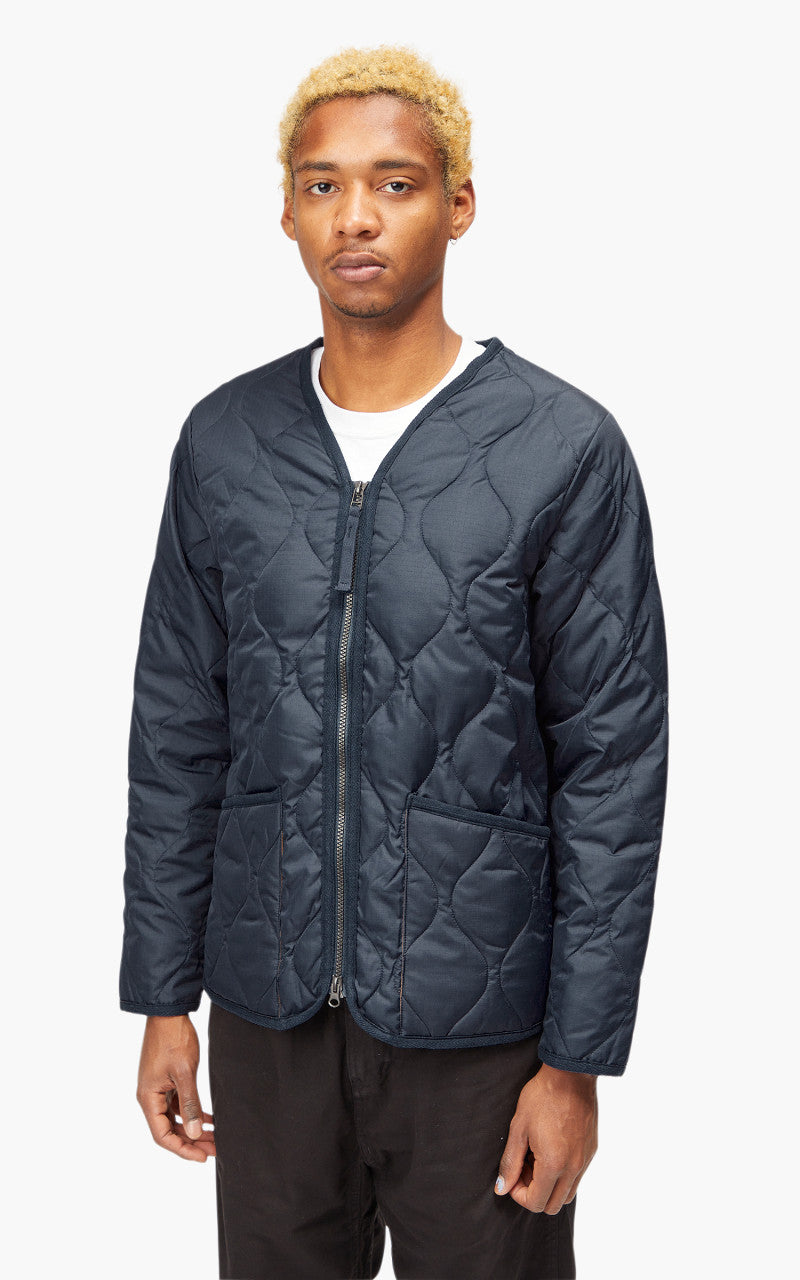 Taion Military Zip V-Neck Jacket Dark Navy