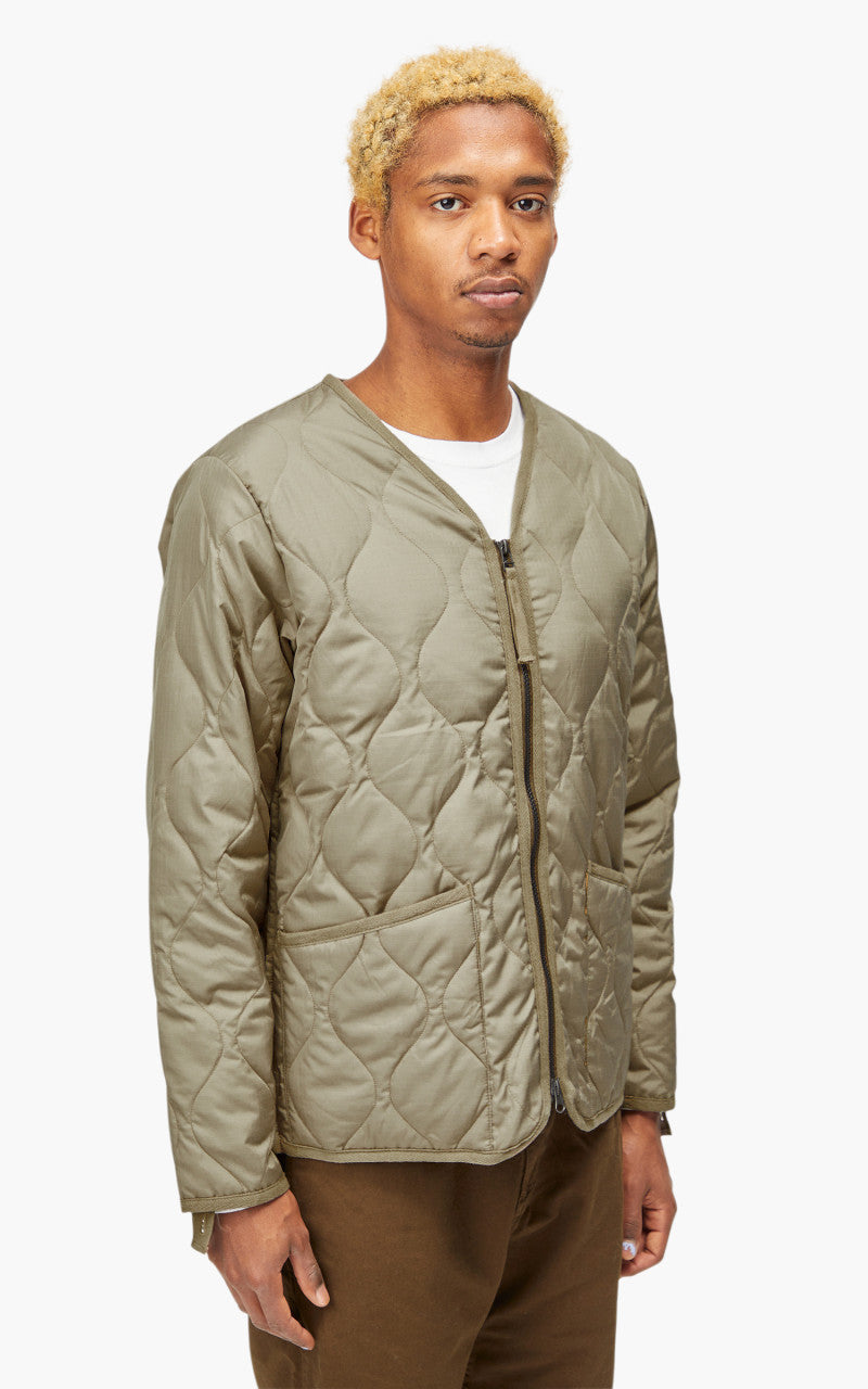 Taion Military Zip V-Neck Jacket Light Mocha