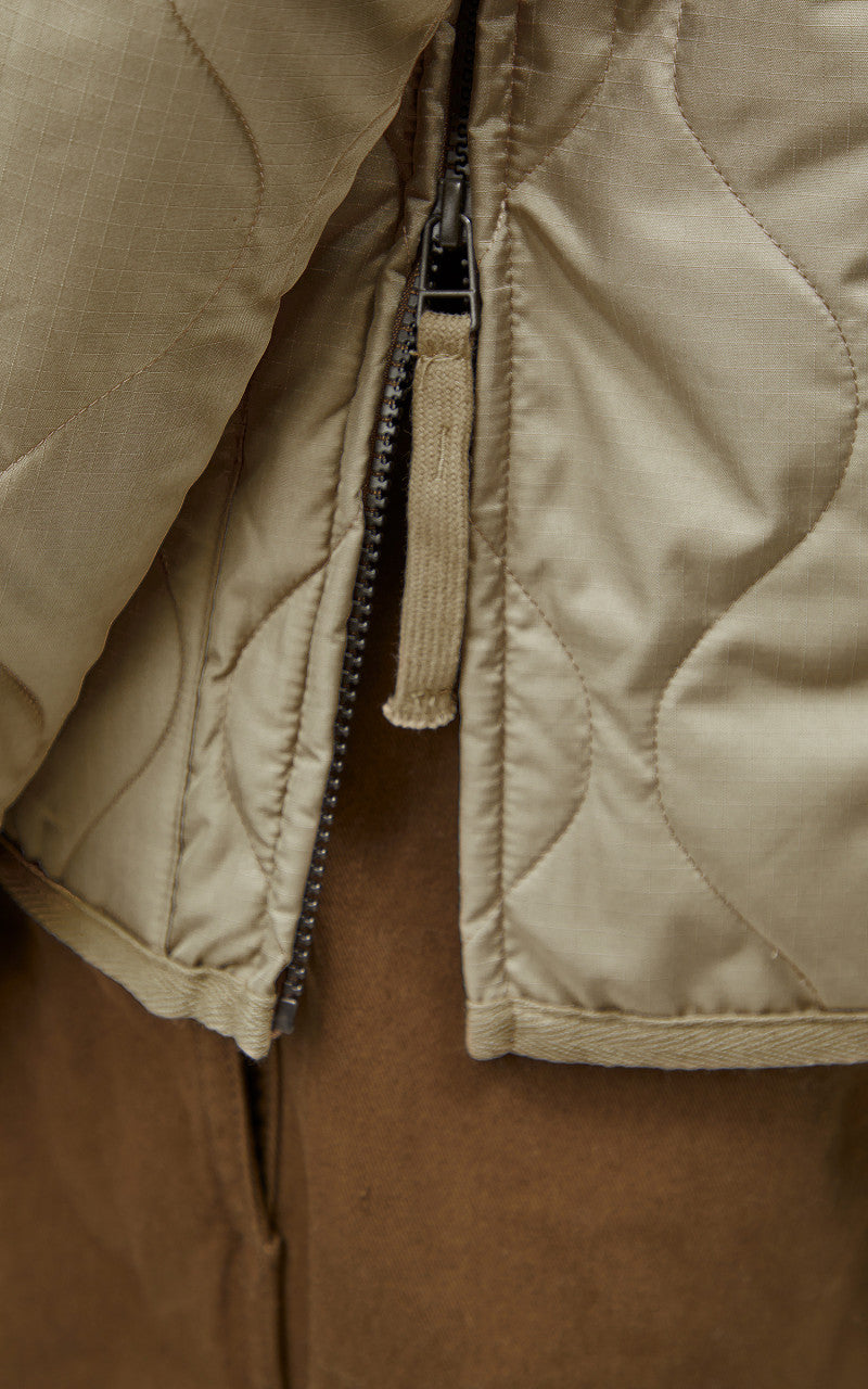 Taion Military Zip V-Neck Jacket Light Mocha