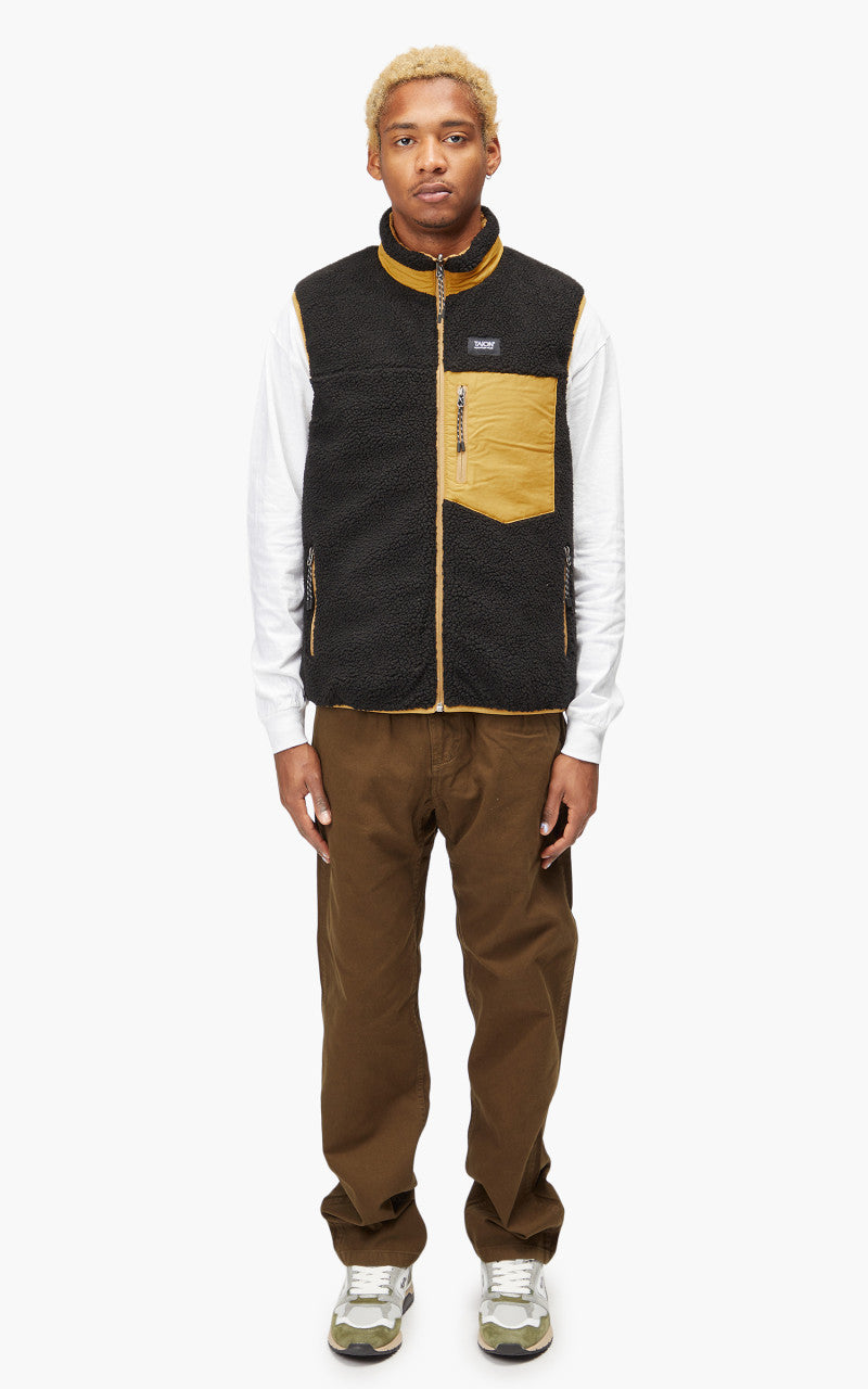Taion Mountain Reversible Down x Boa Vest Beige/Black