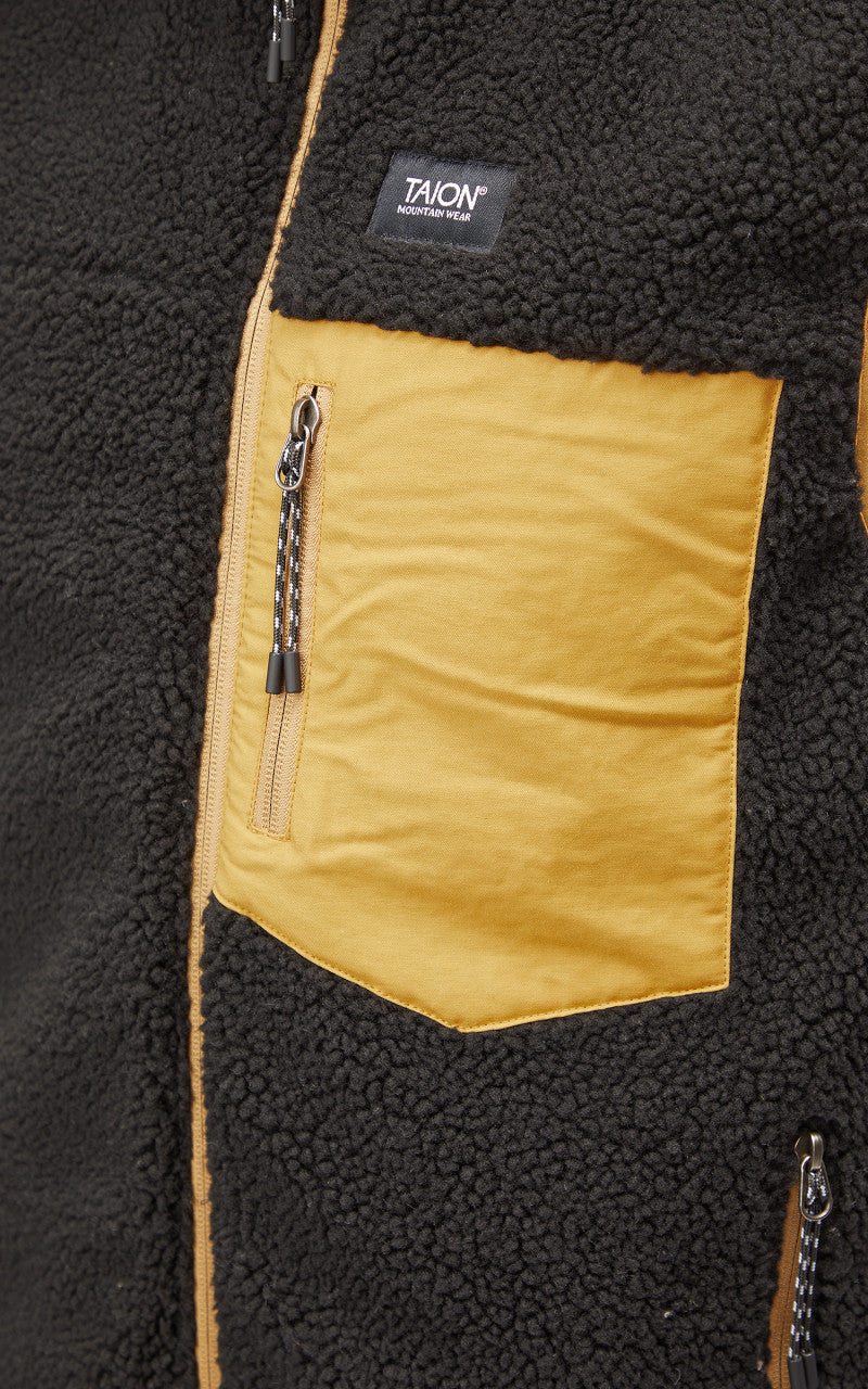 Taion Mountain Reversible Down x Boa Vest Beige/Black