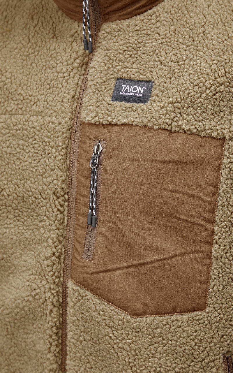 Taion Mountain Reversible Down x Boa Vest Light Brown/Beige