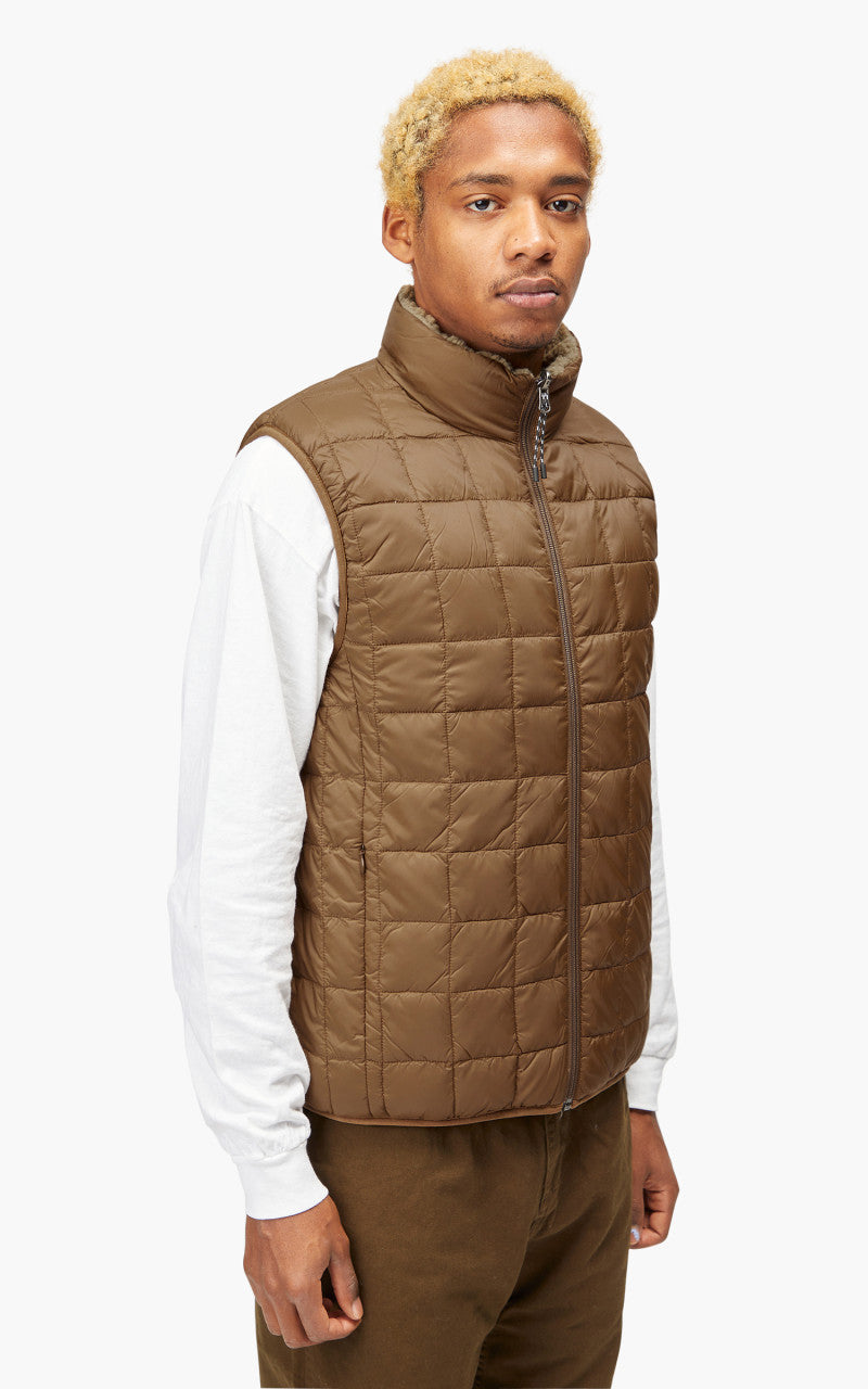 Taion Mountain Reversible Down x Boa Vest Light Brown/Beige