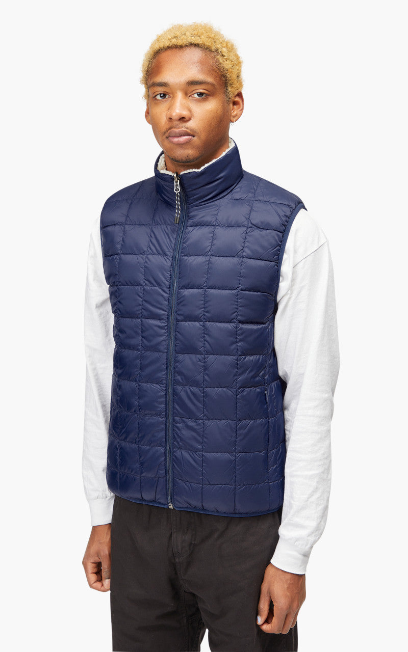 Taion Mountain Reversible Down x Boa Vest Navy/Ivory