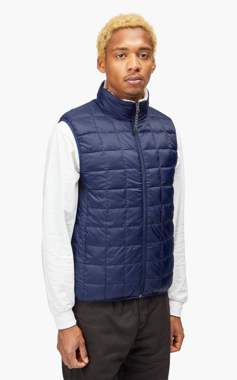 Taion Mountain Reversible Down x Boa Vest Navy/Ivory