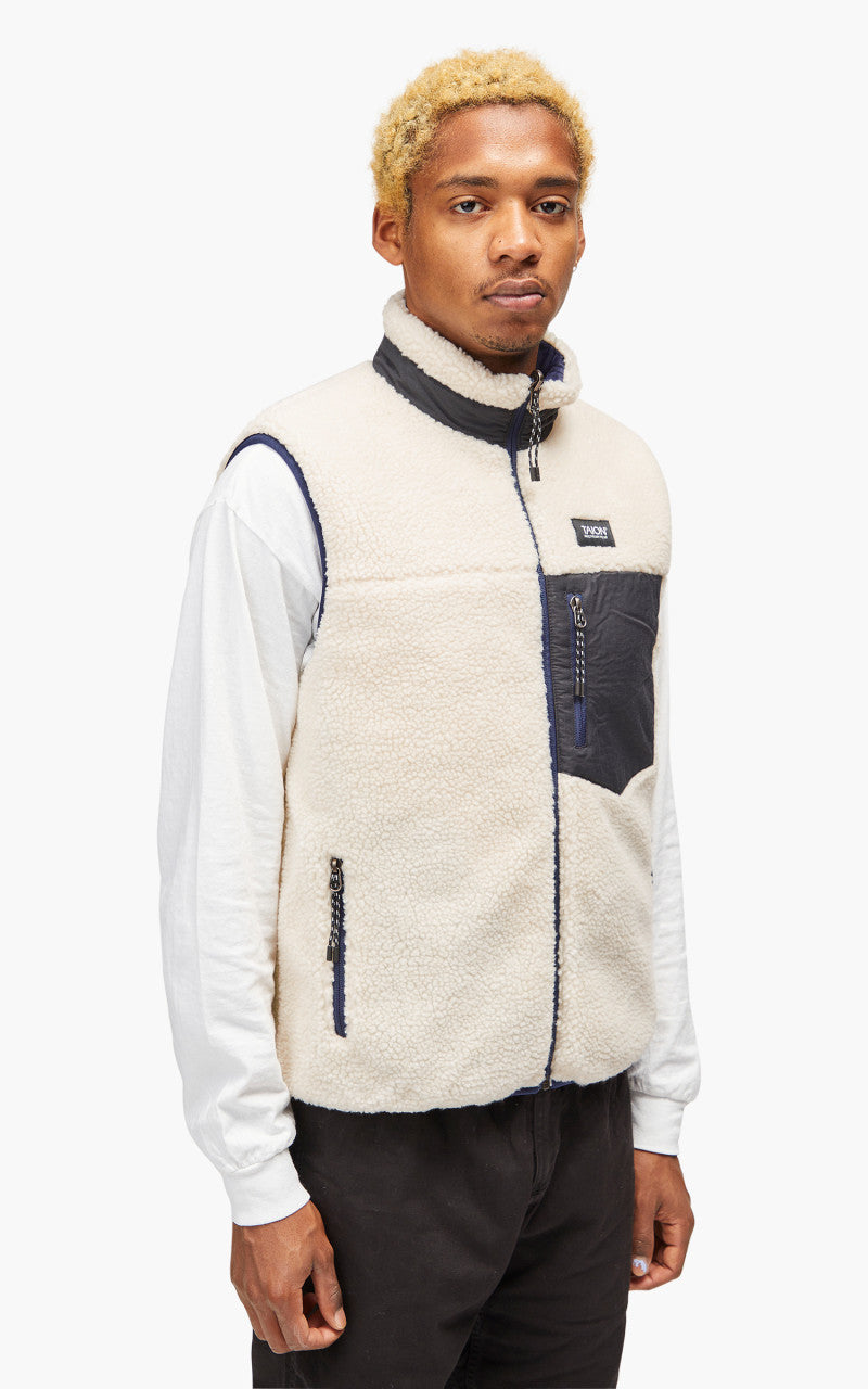 Taion Mountain Reversible Down x Boa Vest Navy/Ivory