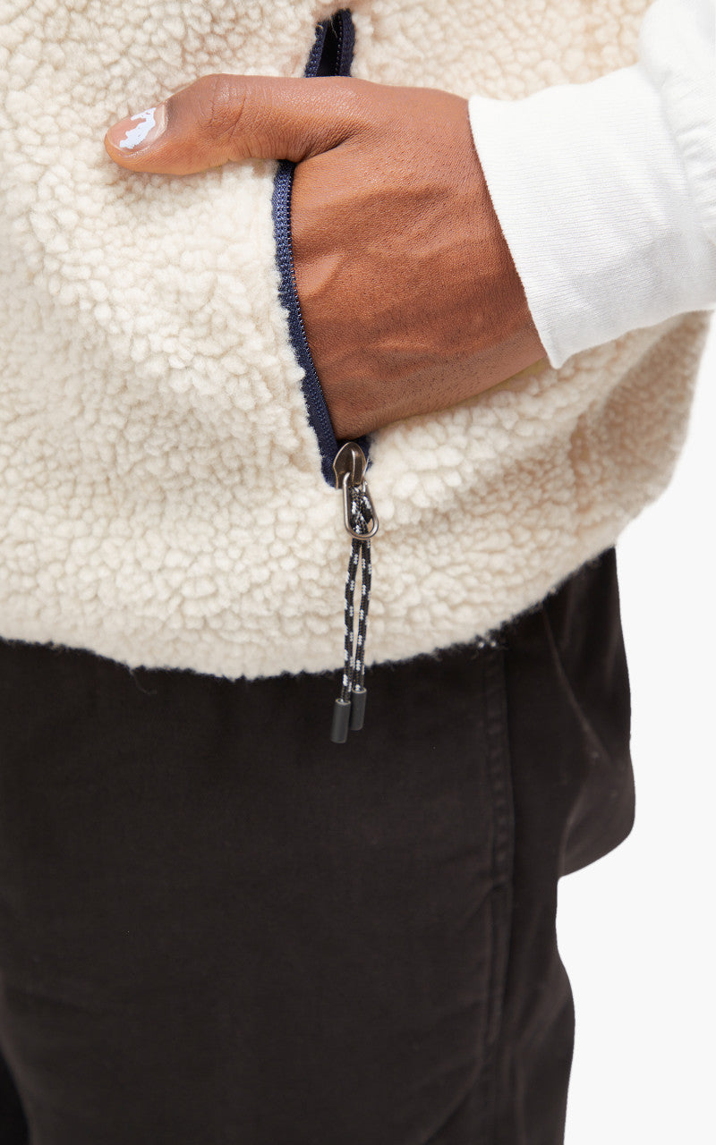 Taion Mountain Reversible Down x Boa Vest Navy/Ivory