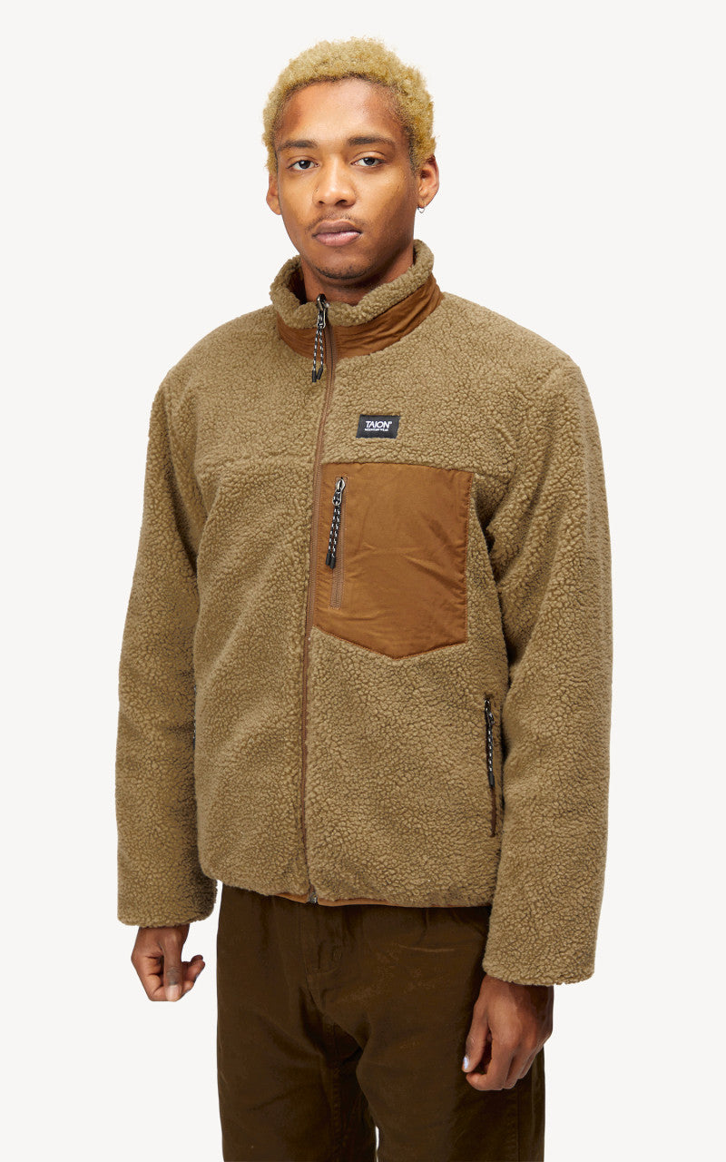 Taion Mountain Reversible Down x Boa Jacket Light Brown/Beige