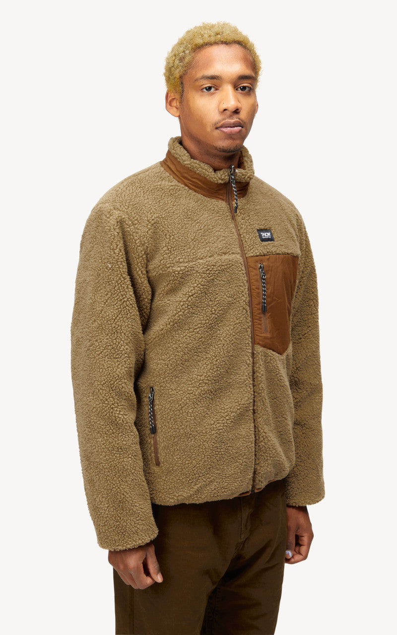 Taion Mountain Reversible Down x Boa Jacket Light Brown/Beige