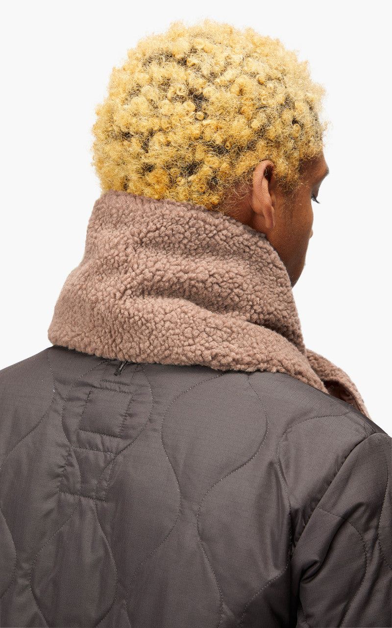 Taion Mountain Reversible Down x Boa Muffler Light Brown/Beige