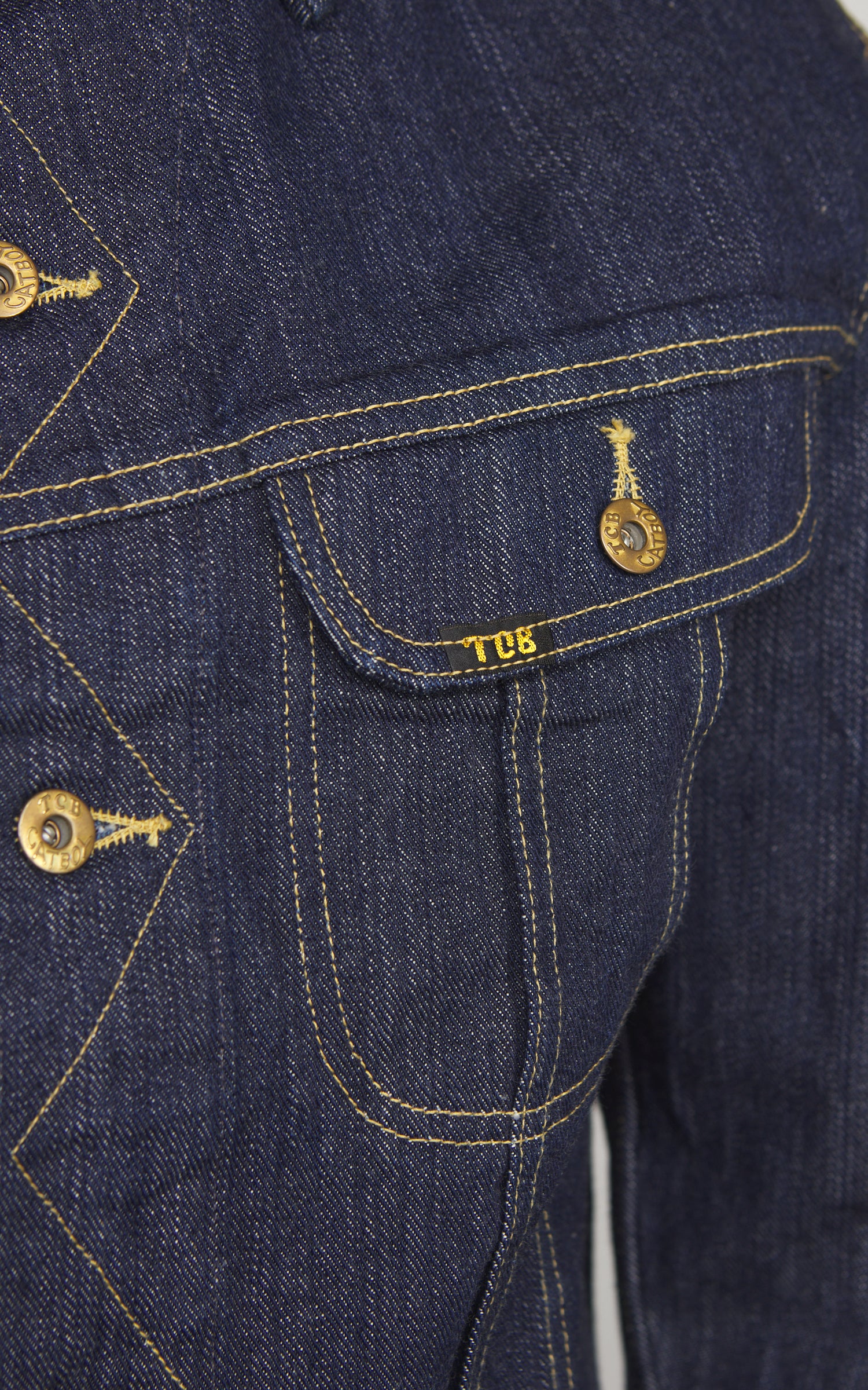 TCB Cats Drive Denim Jacket Selvedge Indigo