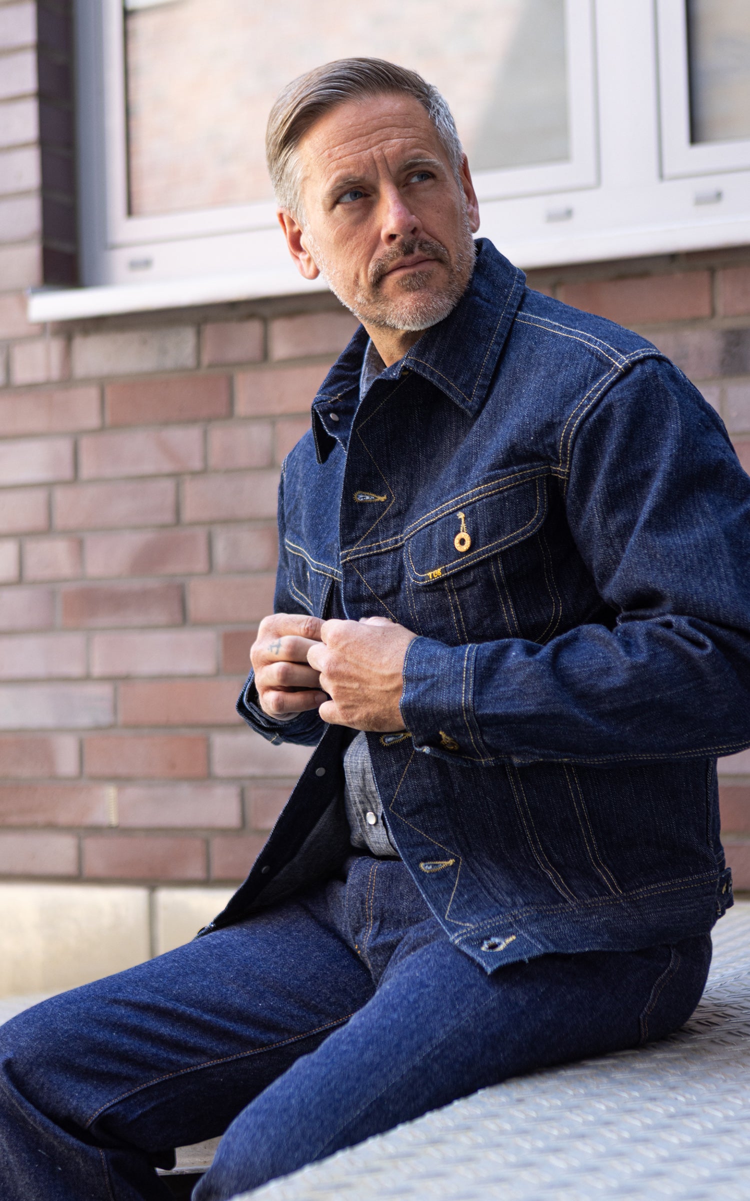 TCB Cats Drive Denim Jacket Selvedge Indigo