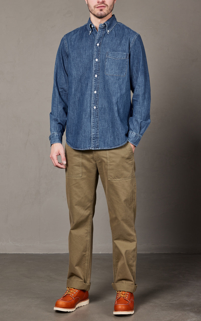 Tellason Button Down Shirt Denim Special Wash
