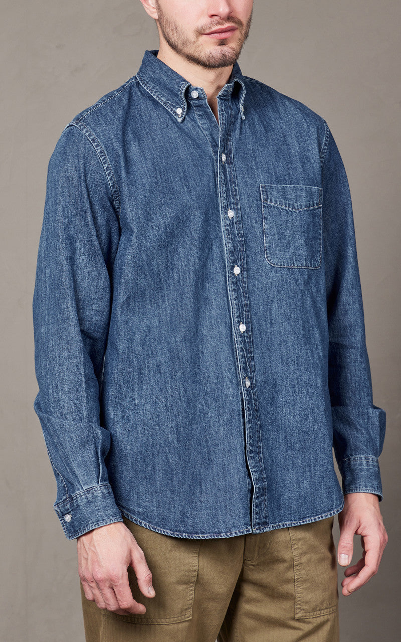 Tellason Button Down Shirt Denim Special Wash