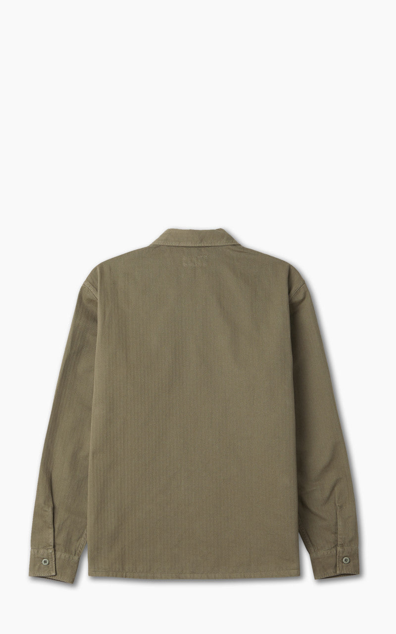 Tellason Fatigue Shirt Fischgrät-Twill Militär