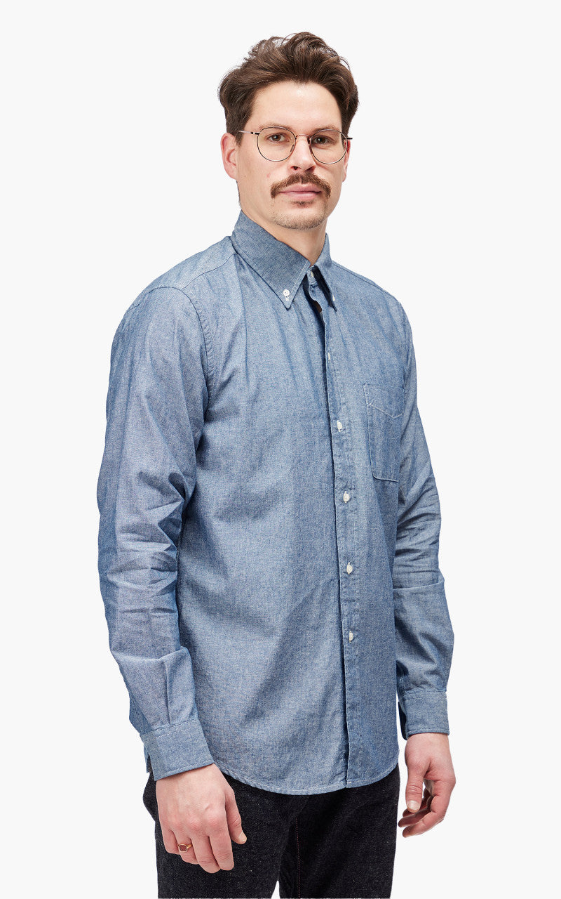 Tellason Button Down Shirt Chambray Light Blue