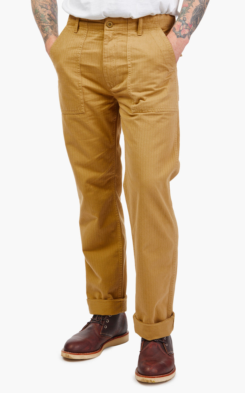 Tellason Fatigue Pant Straight Herringbone Twill Khaki