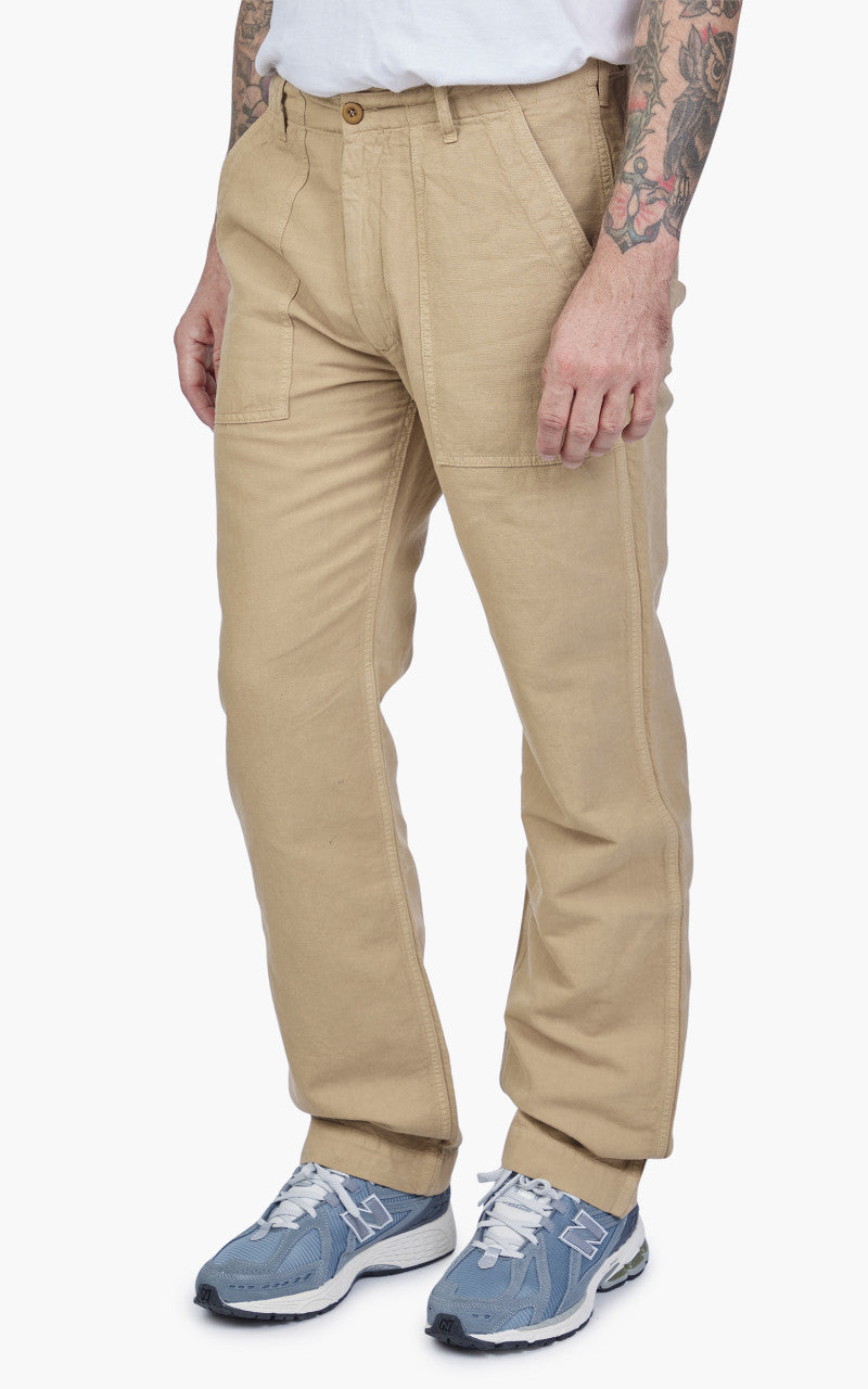 Tellason Fatigue Pant Straight Cotton Linen Slub Desert Sand