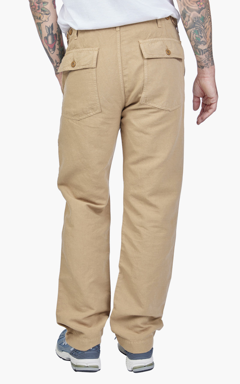 Tellason Fatigue Pant Straight Cotton Linen Slub Desert Sand