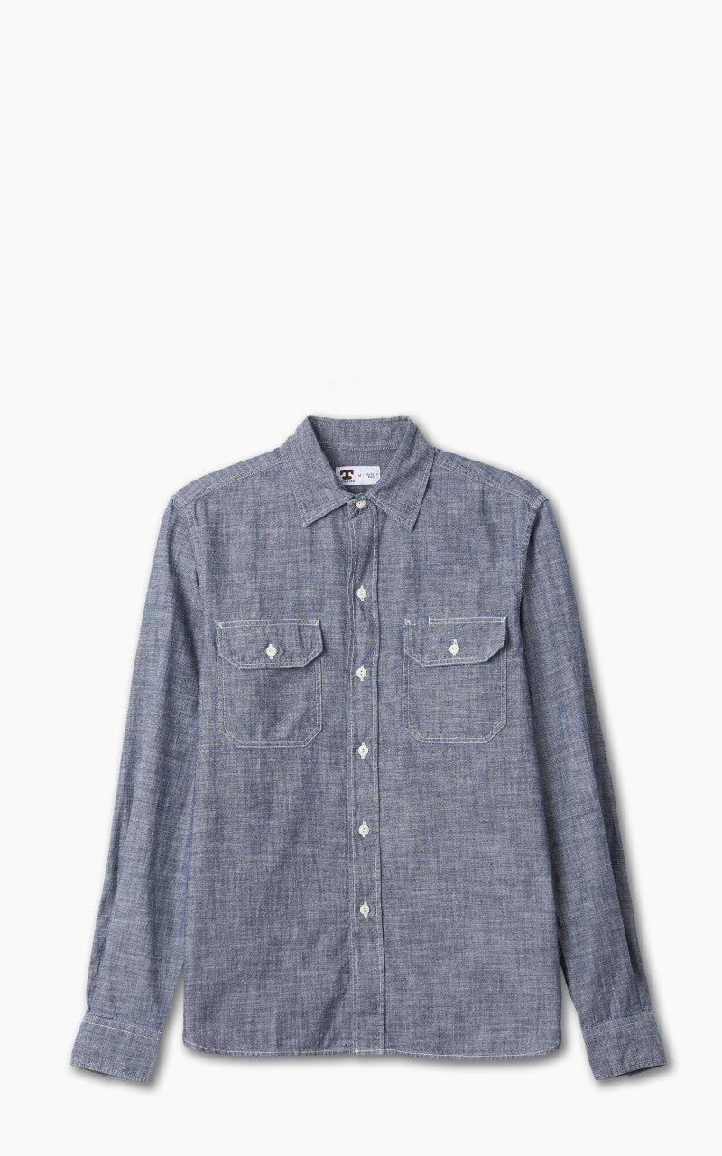 トップス CONTRARY DEPT 1920 chambray l/s N.D. Tellason Clampdown Shirt Chambray Blue