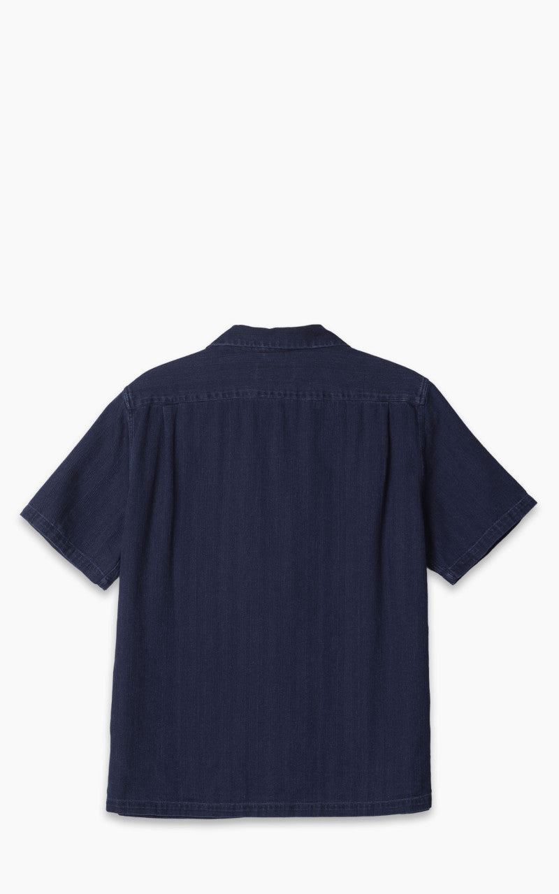Tellason Bowling Shirt Herringbone Dyed Indigo