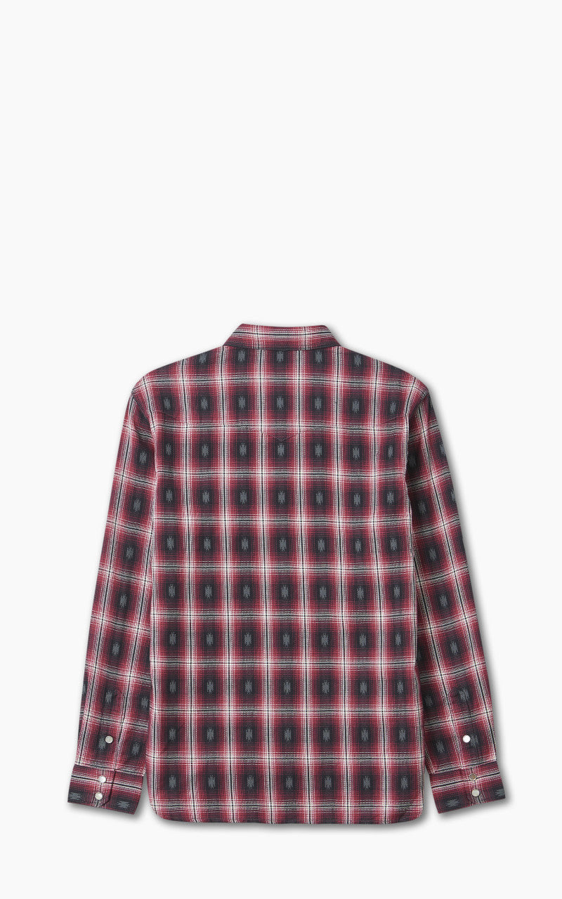 The Flat Head FN-SNW-004L Native Check Western Shirt Red