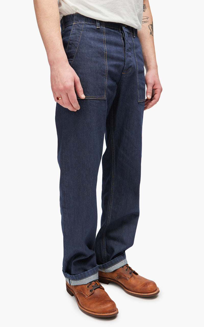 The Quartermaster Fatigue Pant Rinsed Denim Selvegde Indigo
