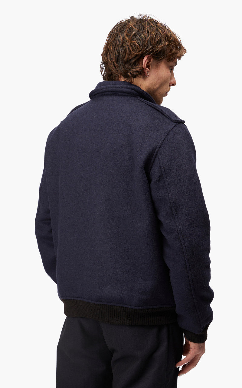 The Quartermaster A2 Flight Jacket Wool Navy