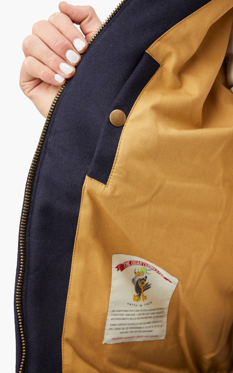 The Quartermaster A2 Flight Jacket Wool Navy