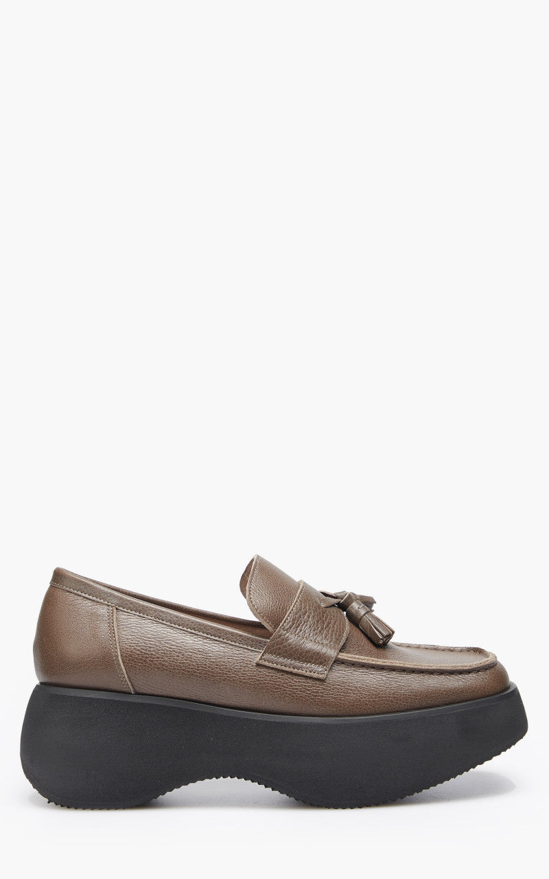 TheOpen Product Tassle Platform Loafer Brown