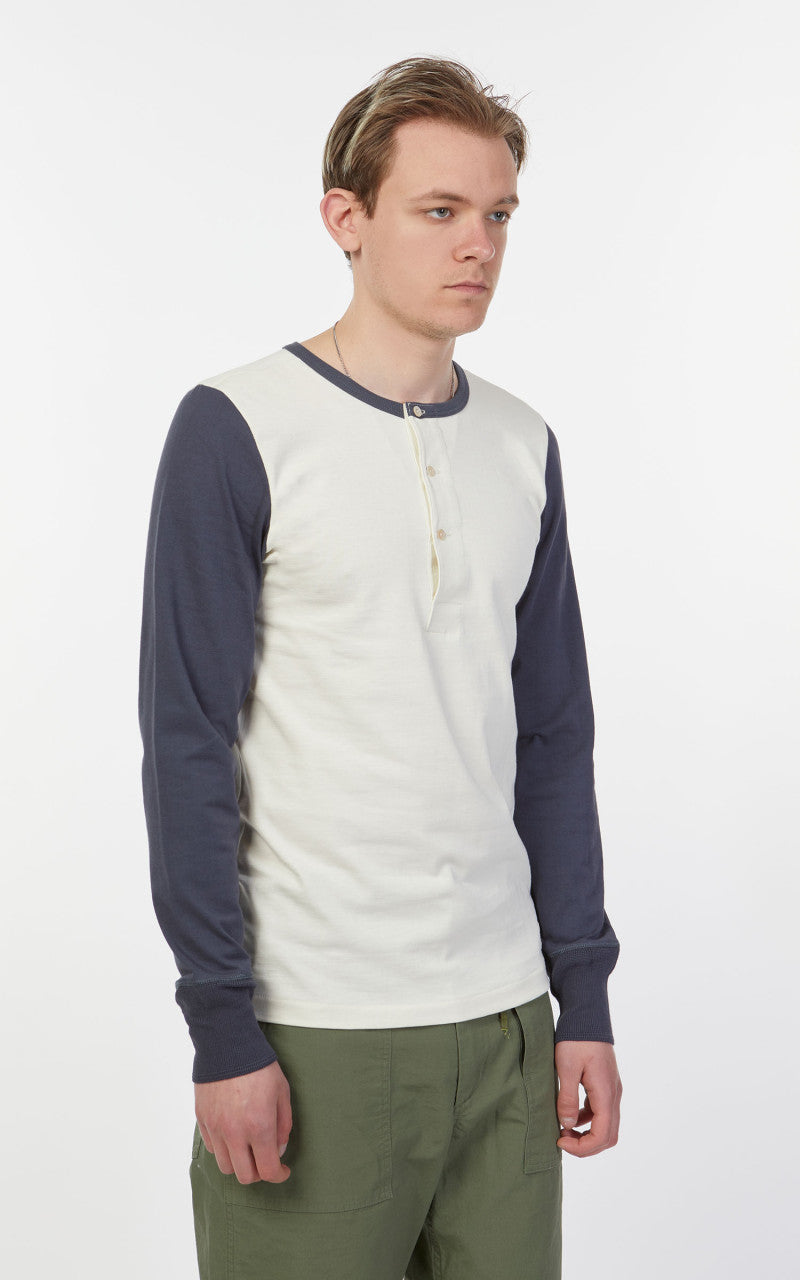 Merz b. Schwanen TR206B Button Facing 1/1 Oat/Navy