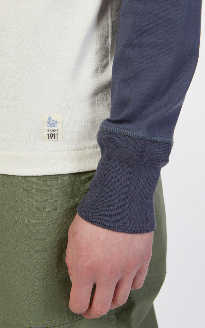 Merz b. Schwanen TR206B Button Facing 1/1 Oat/Navy