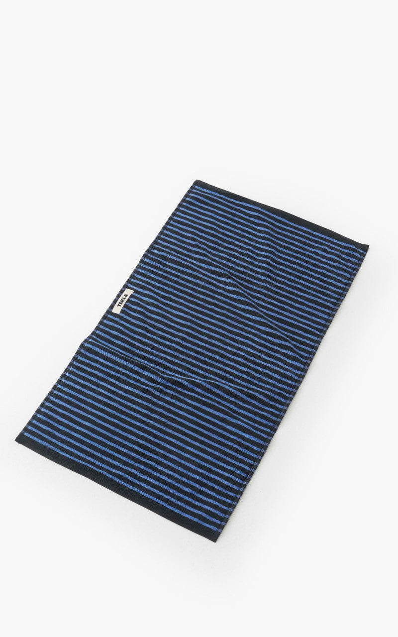 TEKLA Terry Towel Stripes Black/Blue Stripes