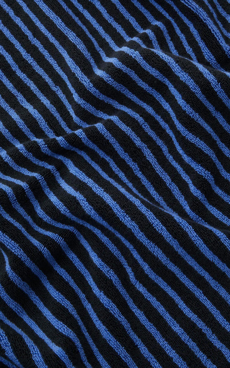 TEKLA Terry Towel Stripes Black/Blue Stripes