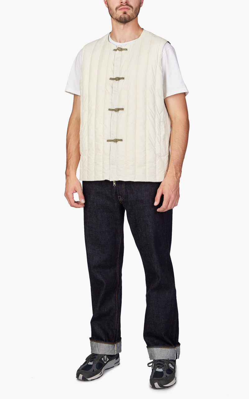 Taion x Beams Lights Reversible China Inner Vest Off White/Sage