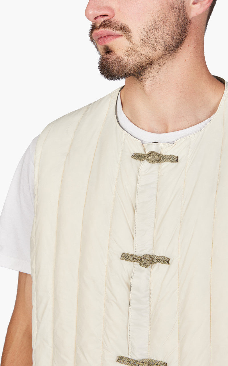 Taion x Beams Lights Reversible China Inner Vest Off White/Sage
