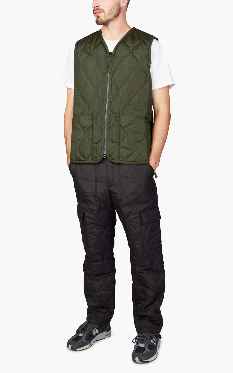 Taion Military Zip V-Neck Down Vest Dark Olive