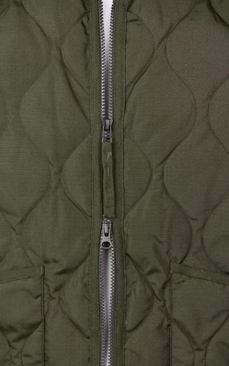 Taion Military Zip V-Neck Down Vest Dark Olive